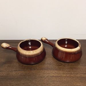 2 McCoy soup bowls with handles